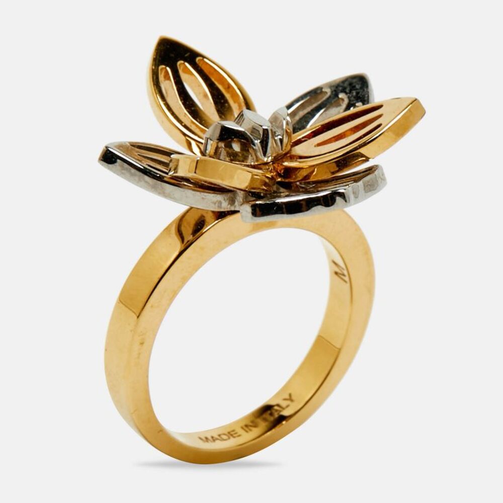 Fendi  Flower  Two Tone Ring Size 54